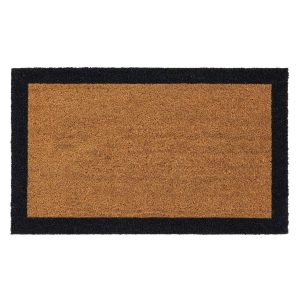 Black Border Classic Coir Outdoor Doormat