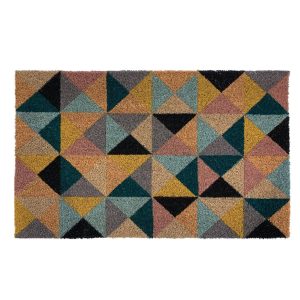 Geometric Print Coir Outdoor Doormat