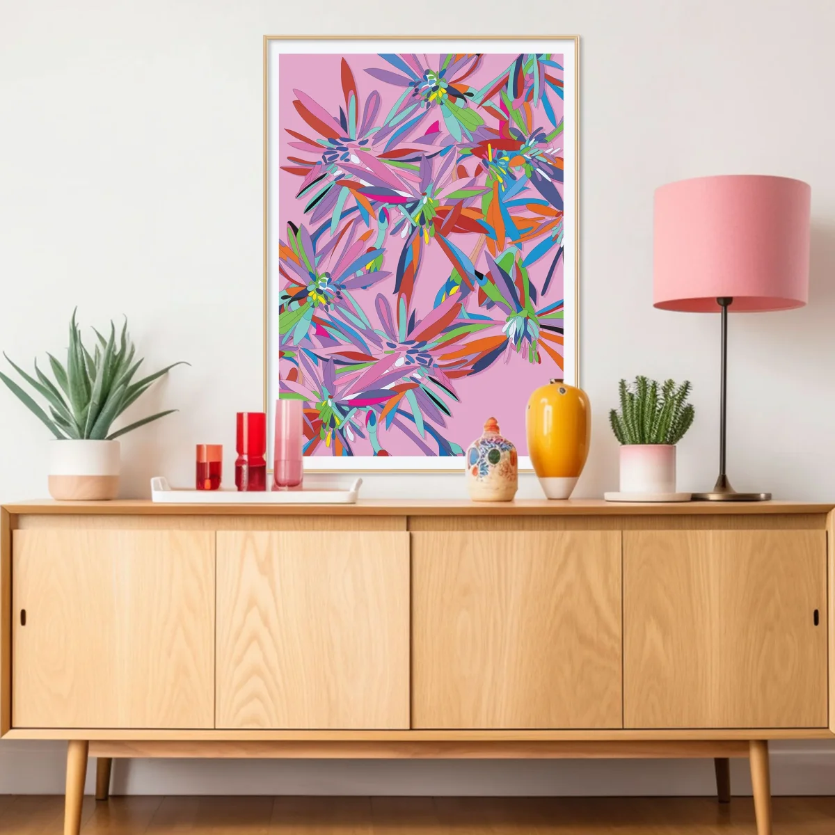 Sea Aster Pink Abstract Fine Art Print - Image 3