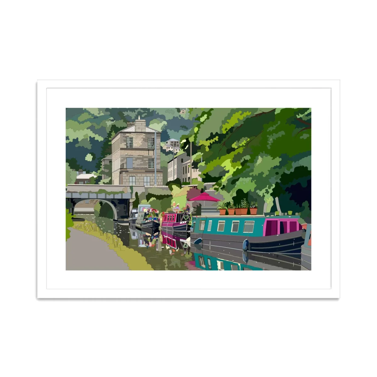 Yorkshire Fine Art Print - Hebden Rochdale Canal Landscape - Image 8