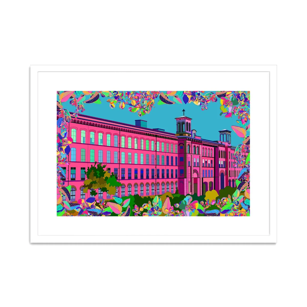 Yorkshire Fine Art Print - Salts Mill Saltaire Pink - Image 5