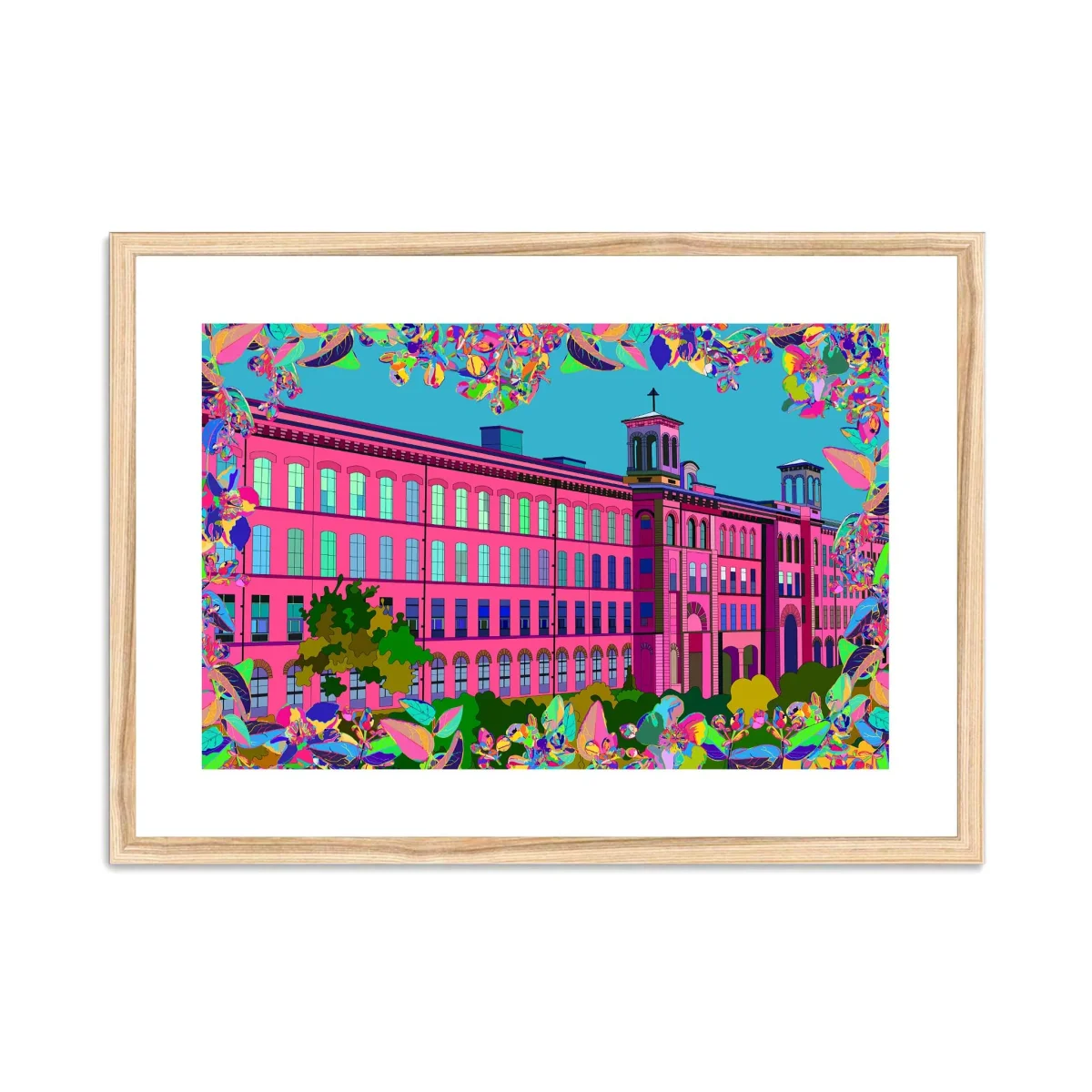 Yorkshire Fine Art Print - Salts Mill Saltaire Pink - Image 4