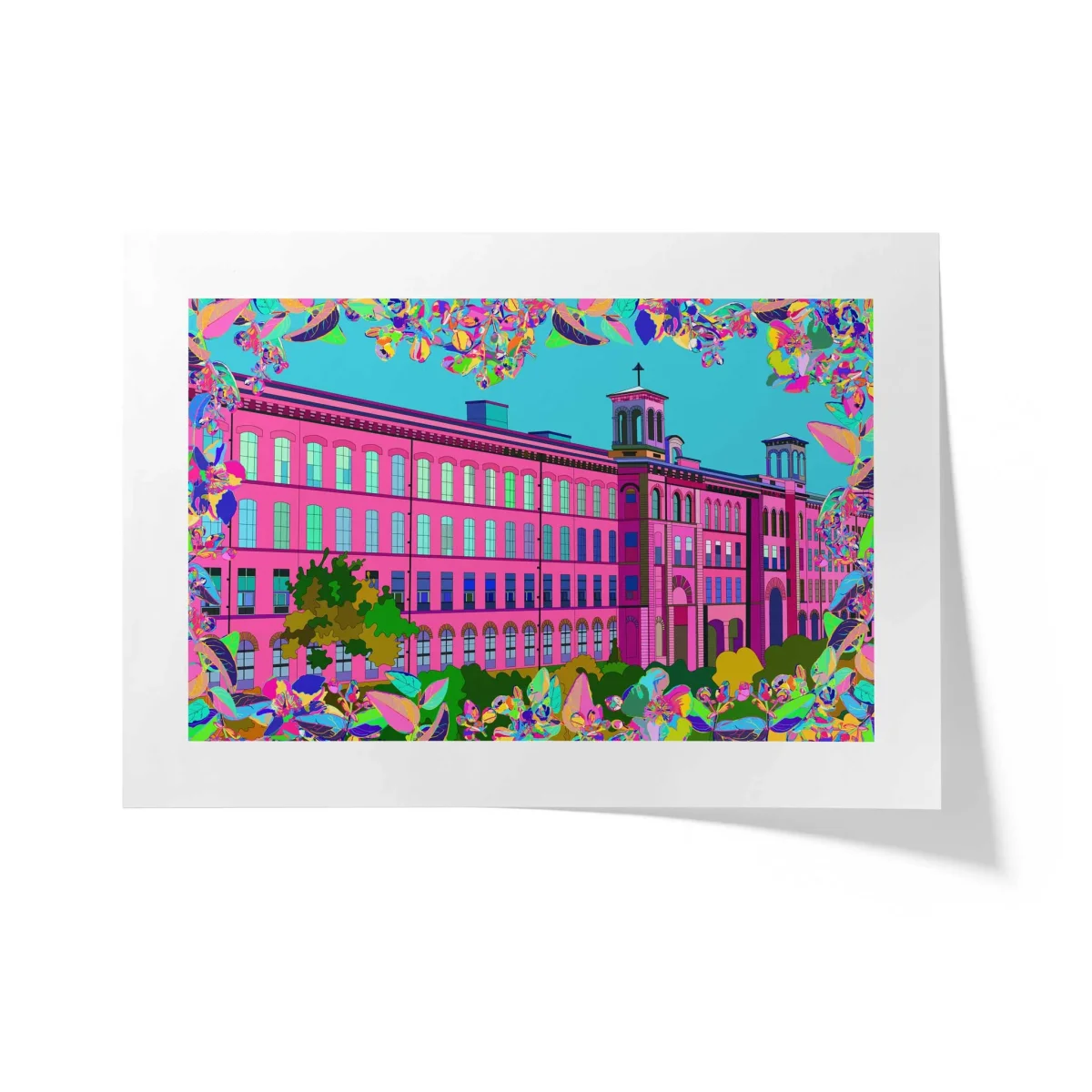 Yorkshire Fine Art Print - Salts Mill Saltaire Pink - Image 6