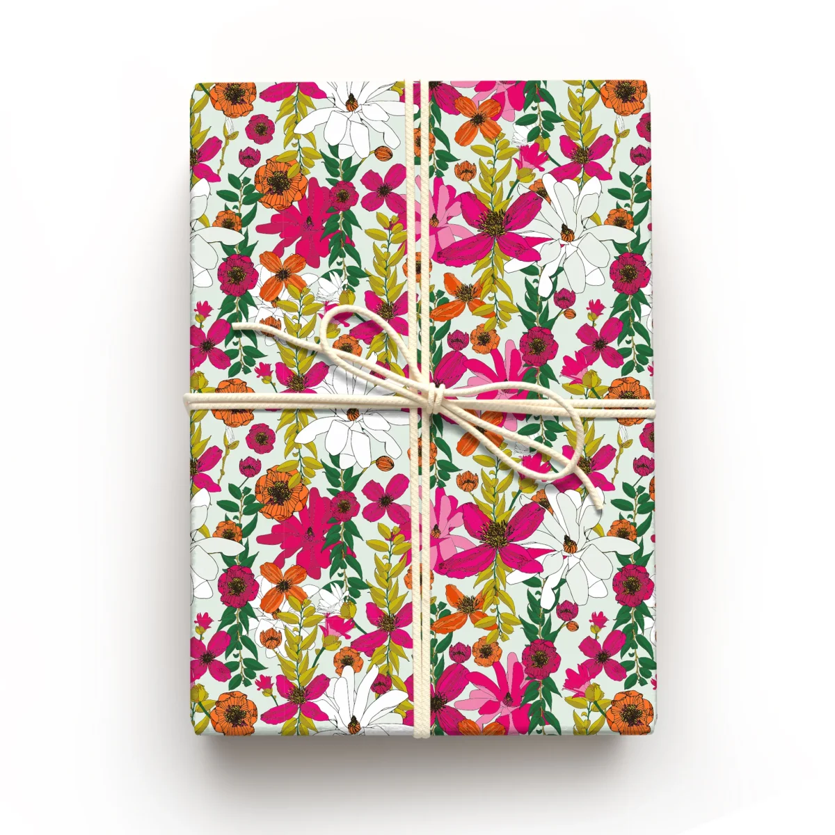 Vivid Garden Blooms Floral Gift Wrap