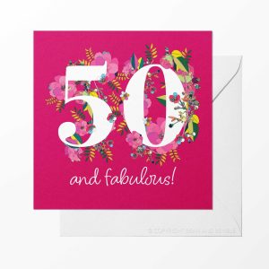 50th Birthday Floral Age Card