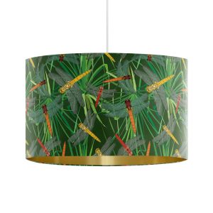 Velvet Lampshade Dragonflies Grass