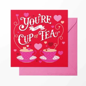 You're My Cup Of Tea Red Valentine's Card