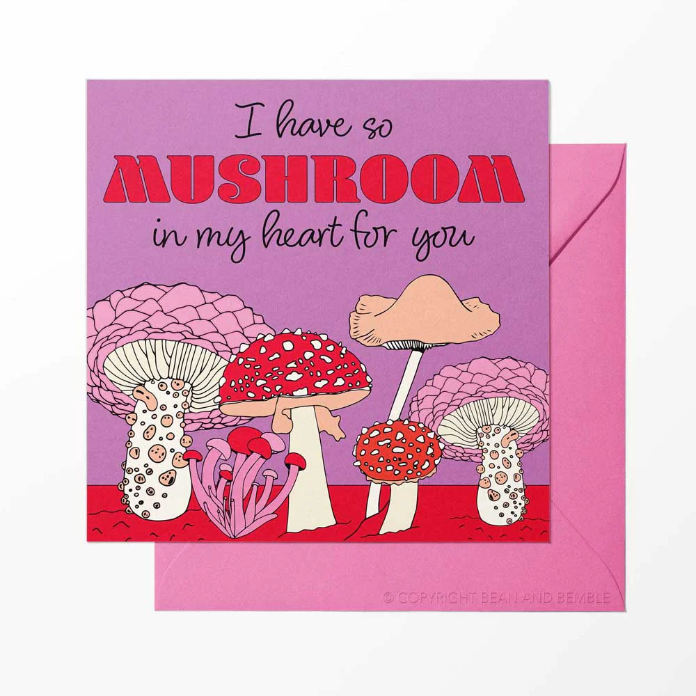 Valentines Card Purple and Red Toadstools - Image 2