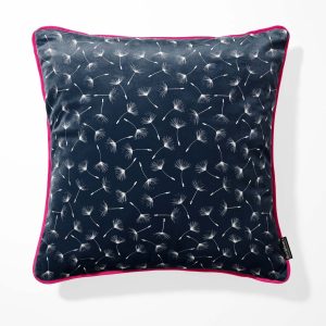 Dandelion Clock Navy Velvet Cushion