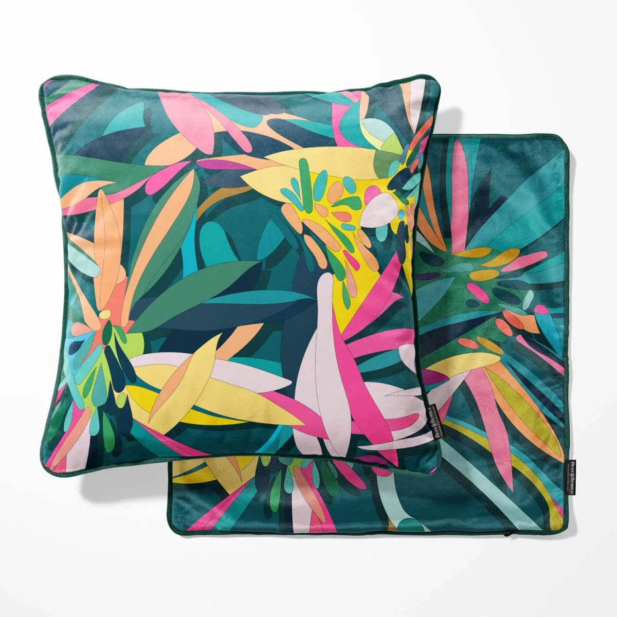 Sea Aster Blue Abstract Velvet Cushion - Image 4